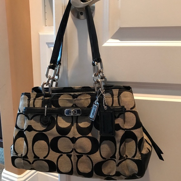 Coach Handbags - Black Coach 3 Section Purse-Like new!